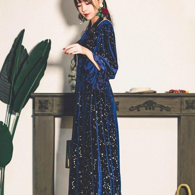 夜空に瞬く星座ワンピース ワンピース ドレス ドレス 二次会 結婚式 大人 上品 入園式 卒業式 入学式 OL レディース ロング丈 長袖 秋 冬 夜空に瞬く星座ワンピース ワンピース ドレス ドレス 二次会 結婚式 大人 上品 入園式 卒業式 入学式 OL レディース ロング丈 長袖 秋 冬