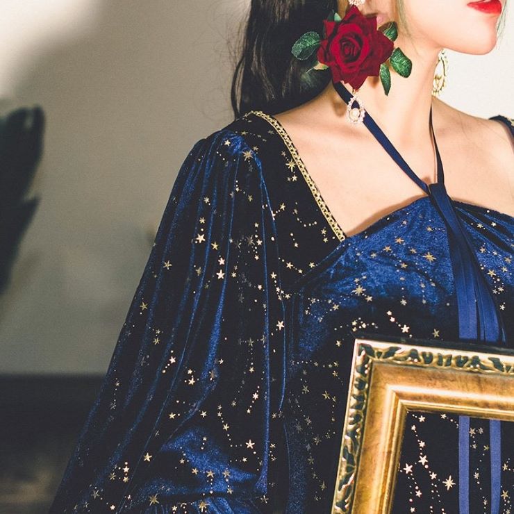 夜空に瞬く星座ワンピース ワンピース ドレス ドレス 二次会 結婚式 大人 上品 入園式 卒業式 入学式 OL レディース ロング丈 長袖 秋 冬 夜空に瞬く星座ワンピース ワンピース ドレス ドレス 二次会 結婚式 大人 上品 入園式 卒業式 入学式 OL レディース ロング丈 長袖 秋 冬