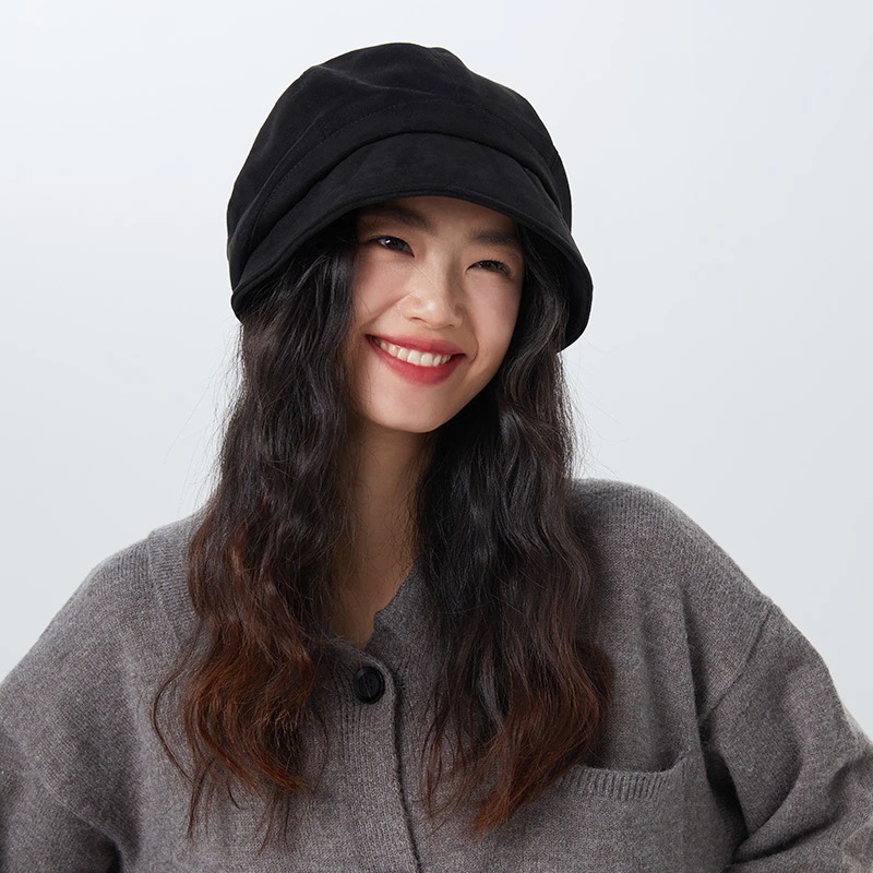 【1つ買うと1つ無料】ラッキーバッグ 帽子 レディース 新作 スリーインワン パイルハット スエード オールマッチ フィッシャーマンハット 盆地帽 頭周り大ベレー