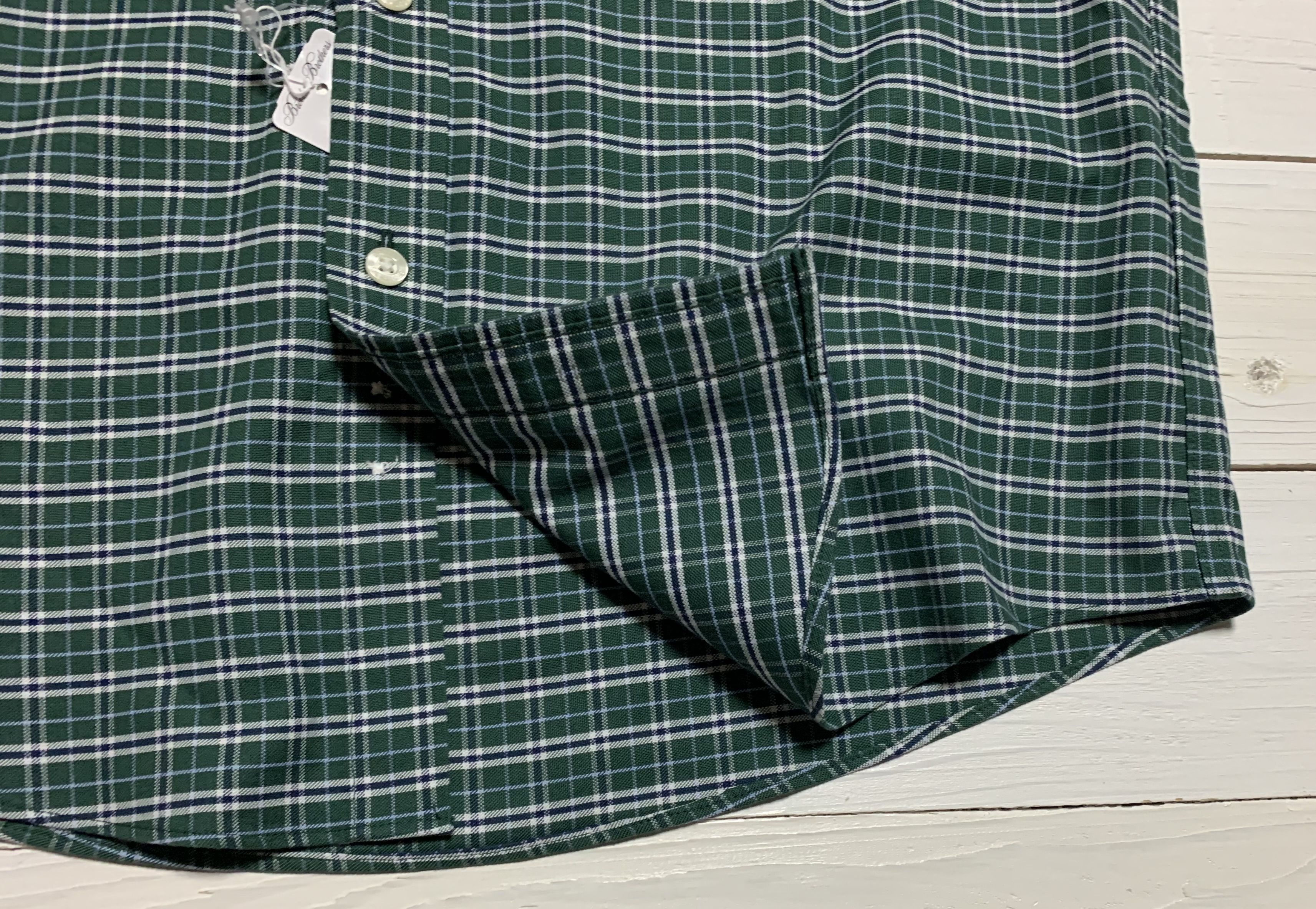 長袖 ワンポイント ボタンダウンシャツ チェック グリーン メンズ Brooks Brothers BB2-056