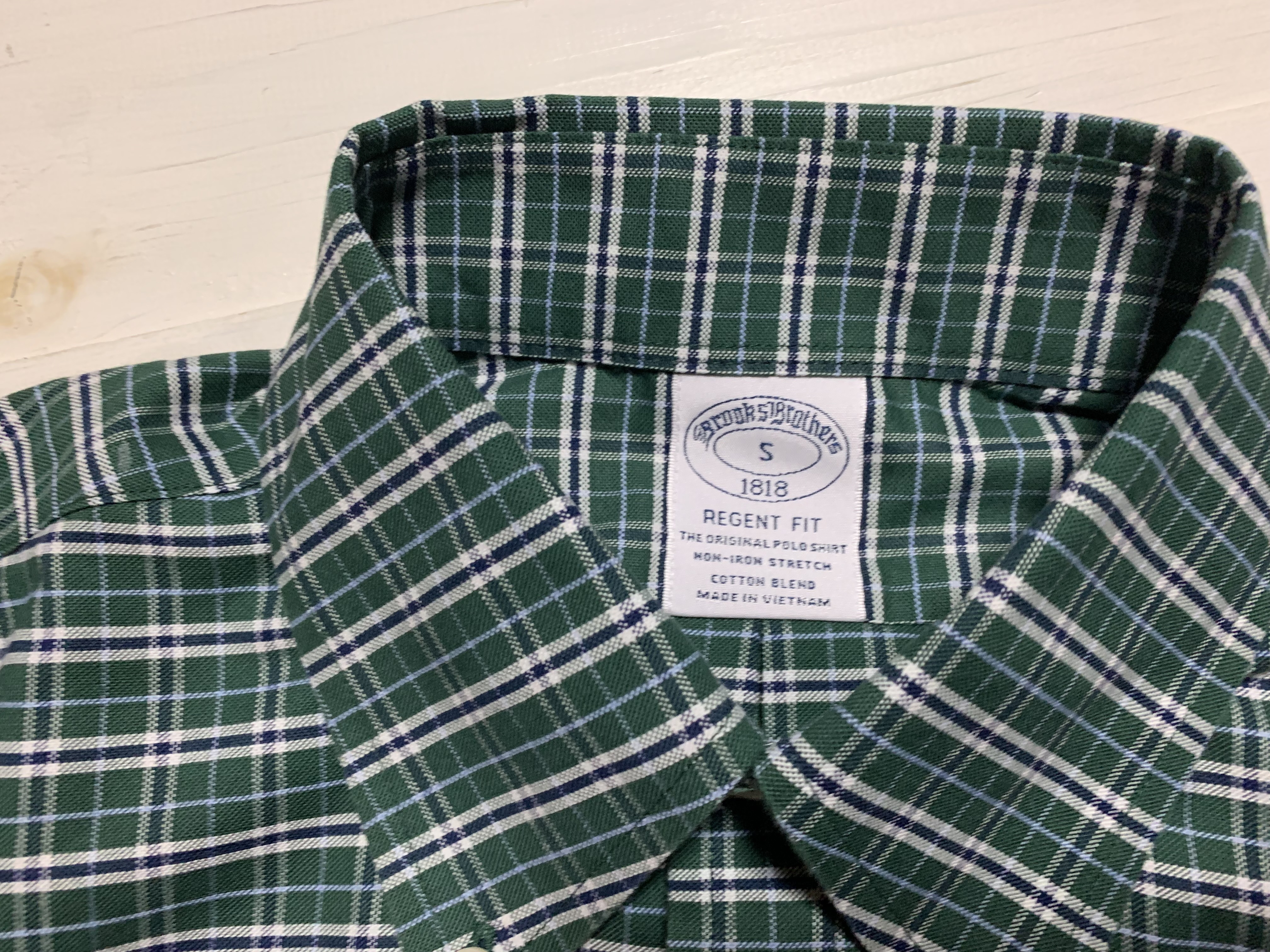 長袖 ワンポイント ボタンダウンシャツ チェック グリーン メンズ Brooks Brothers BB2-056