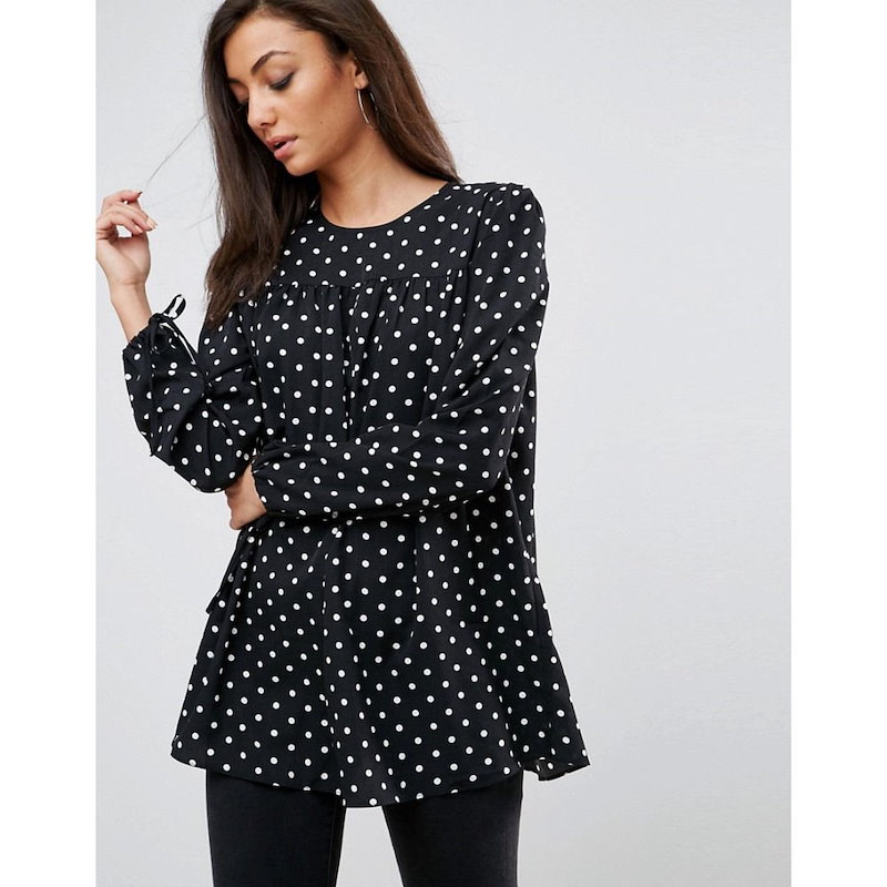 グラマラス レディース トップス【Glamorous Tall Relaxed Smock Top In Spot】White multi グラマラス レディース トップス【Glamorous Tall Relaxed Smock Top In Spot】White multi