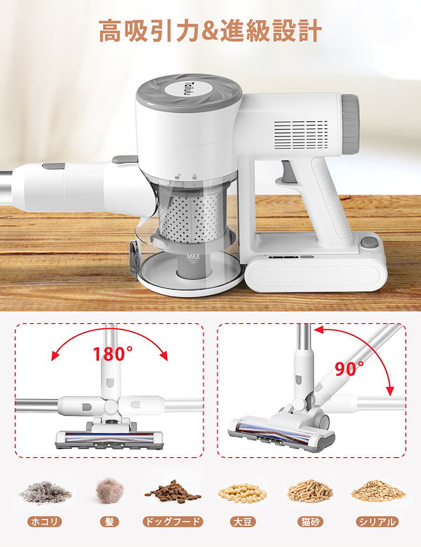 Qoo10] Tailulu コードレス掃除機 30kpa サイクロン