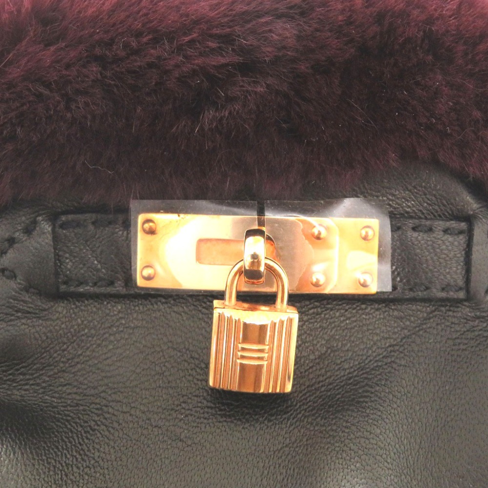 新品同様 ケリーグローブ 手袋・グローブ ラムスキン/カシミヤ/ミンク ブラック 1220【中古】 レディース