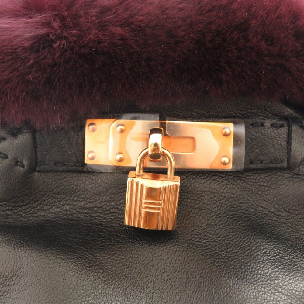 新品同様 ケリーグローブ 手袋・グローブ ラムスキン/カシミヤ/ミンク ブラック 1220【中古】 レディース