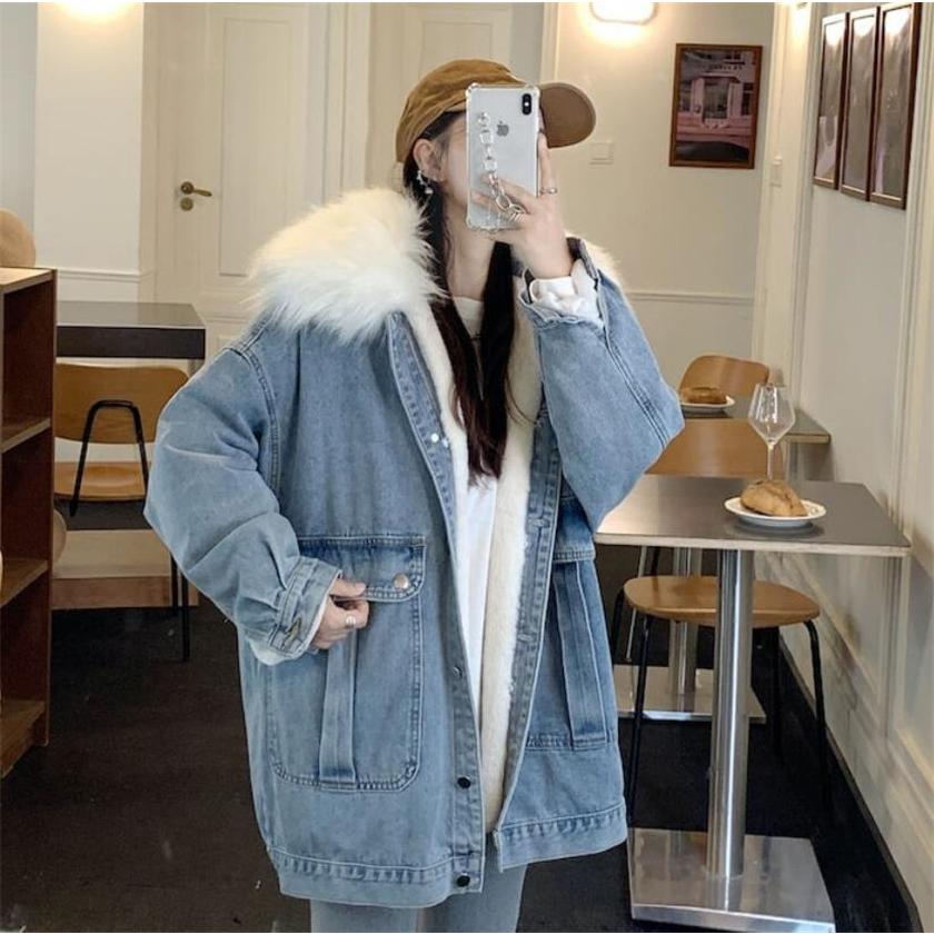 デニムジャケット レディース 裏ボア 厚手 アウター Gジャン 襟ボア 冬服 コート カジュアル 20代 30代 40代 50代