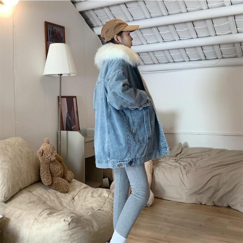 デニムジャケット レディース 裏ボア 厚手 アウター Gジャン 襟ボア 冬服 コート カジュアル 20代 30代 40代 50代