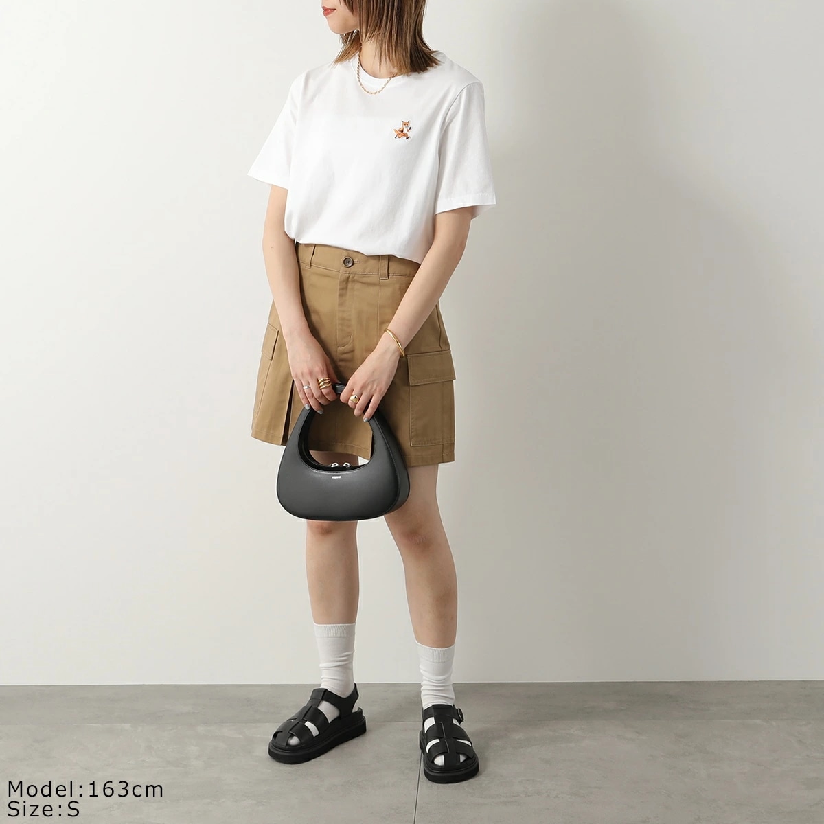 MAISON KITSUNE メゾンキツネ Tシャツ MW00119KJ0008 レディース 半袖 クルーネック カットソー コットン フォックス刺繍パッチ カラー4色