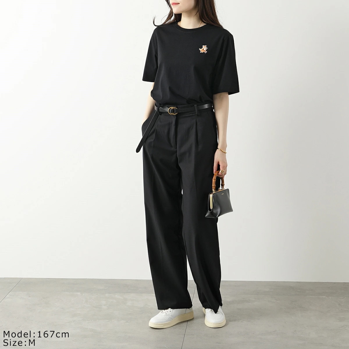 MAISON KITSUNE メゾンキツネ Tシャツ MW00119KJ0008 レディース 半袖 クルーネック カットソー コットン フォックス刺繍パッチ カラー4色