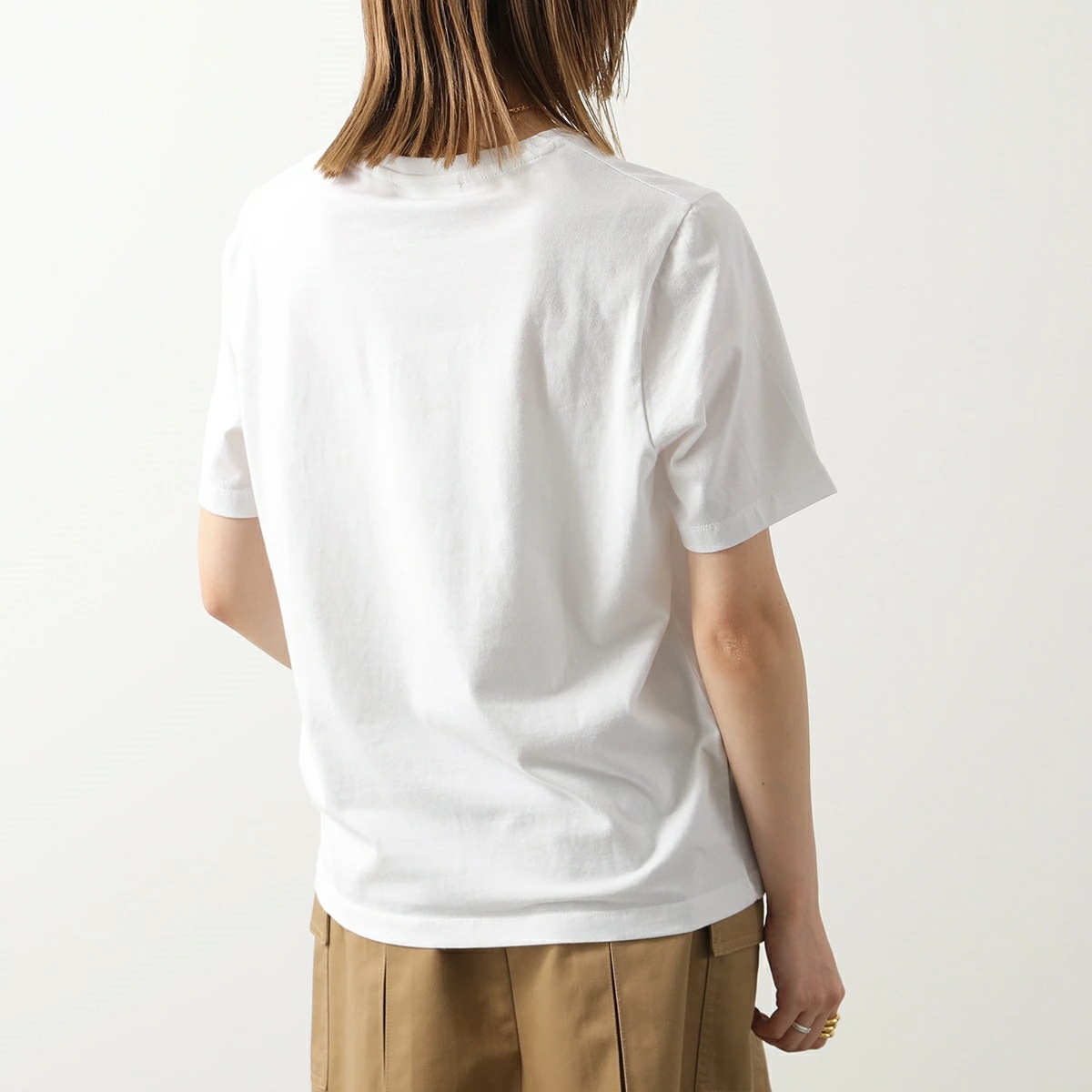 MAISON KITSUNE メゾンキツネ Tシャツ MW00119KJ0008 レディース 半袖 クルーネック カットソー コットン フォックス刺繍パッチ カラー4色