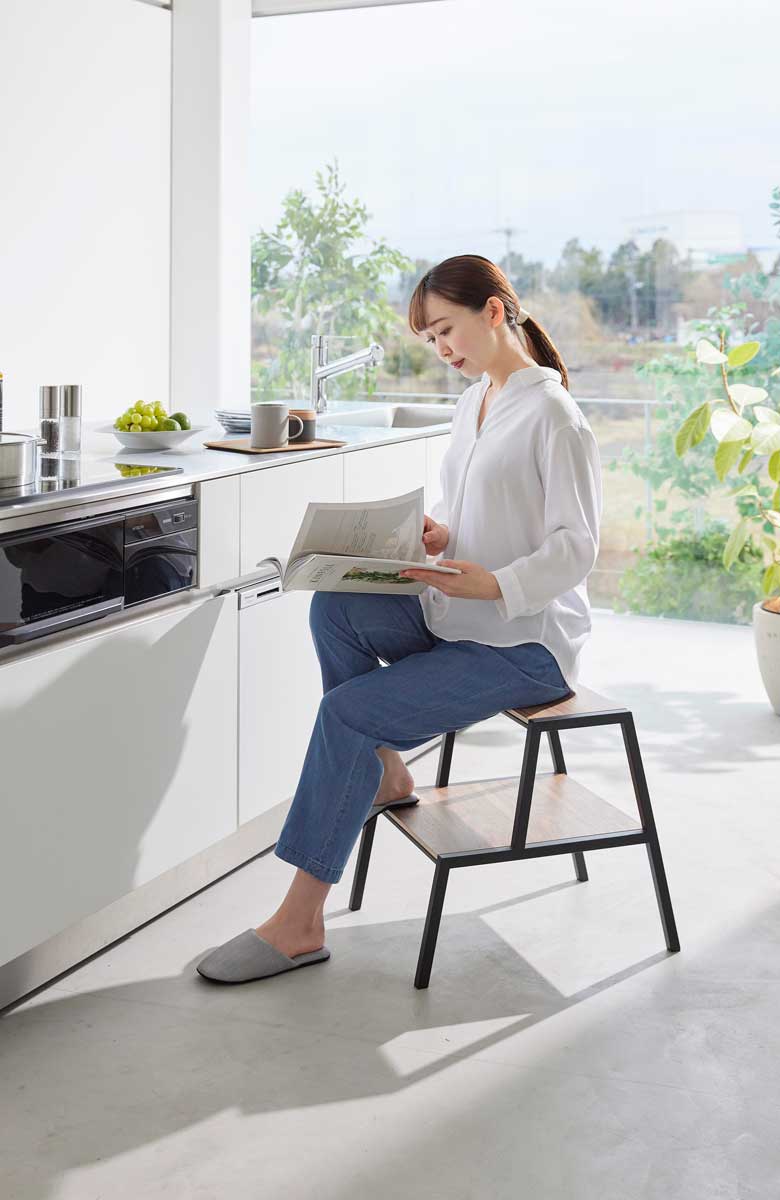 ステップ 山崎実業 tower タワー 踏み台 2段 1468 ブラック