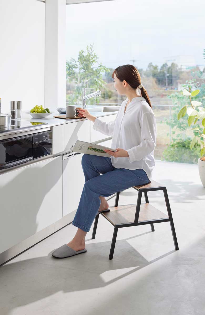 ステップ 山崎実業 tower タワー 踏み台 2段 1468 ブラック