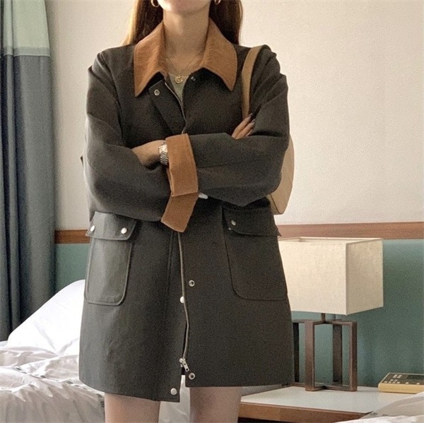 テーラードジャケット レディース 40代 長袖 ショート丈 カーキ ゆったり 通勤 大人 コート 秋 新作