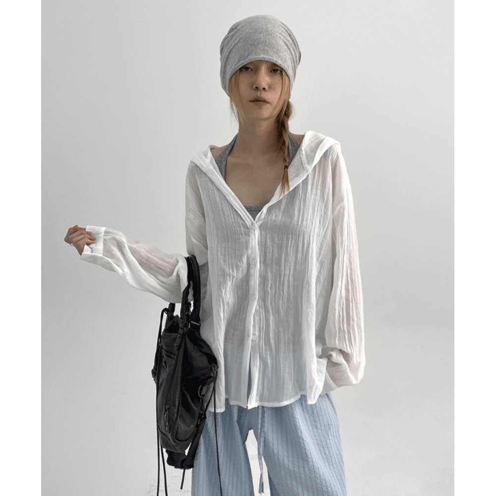 ブラックアップ モリンツ シースルー フードシャツ ブラックアップ モリンツ シースルー フードシャツ