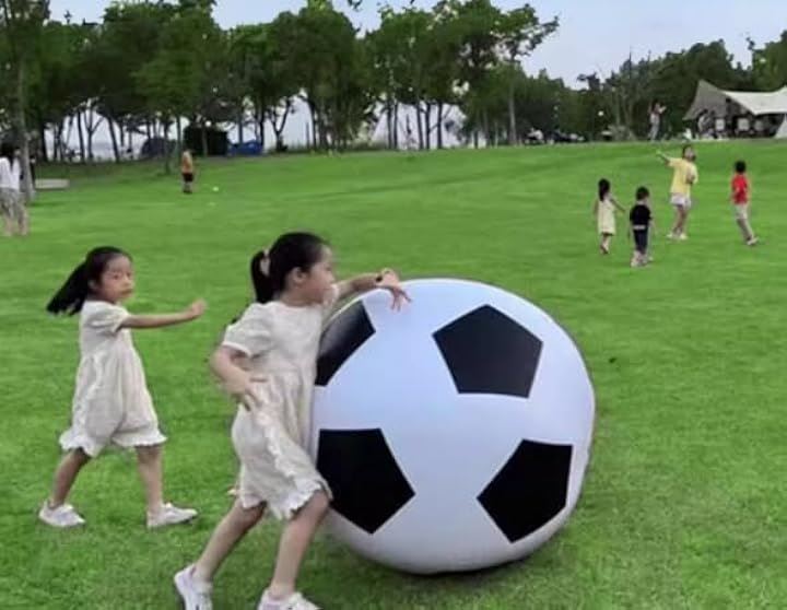 巨大 サッカーボール ビーチボール インフレータブル ジャンボ マリンスポーツ 水遊び(白, 直径100cm) 巨大 サッカーボール ビーチボール インフレータブル ジャンボ マリンスポーツ 水遊び(白, 直径100cm)