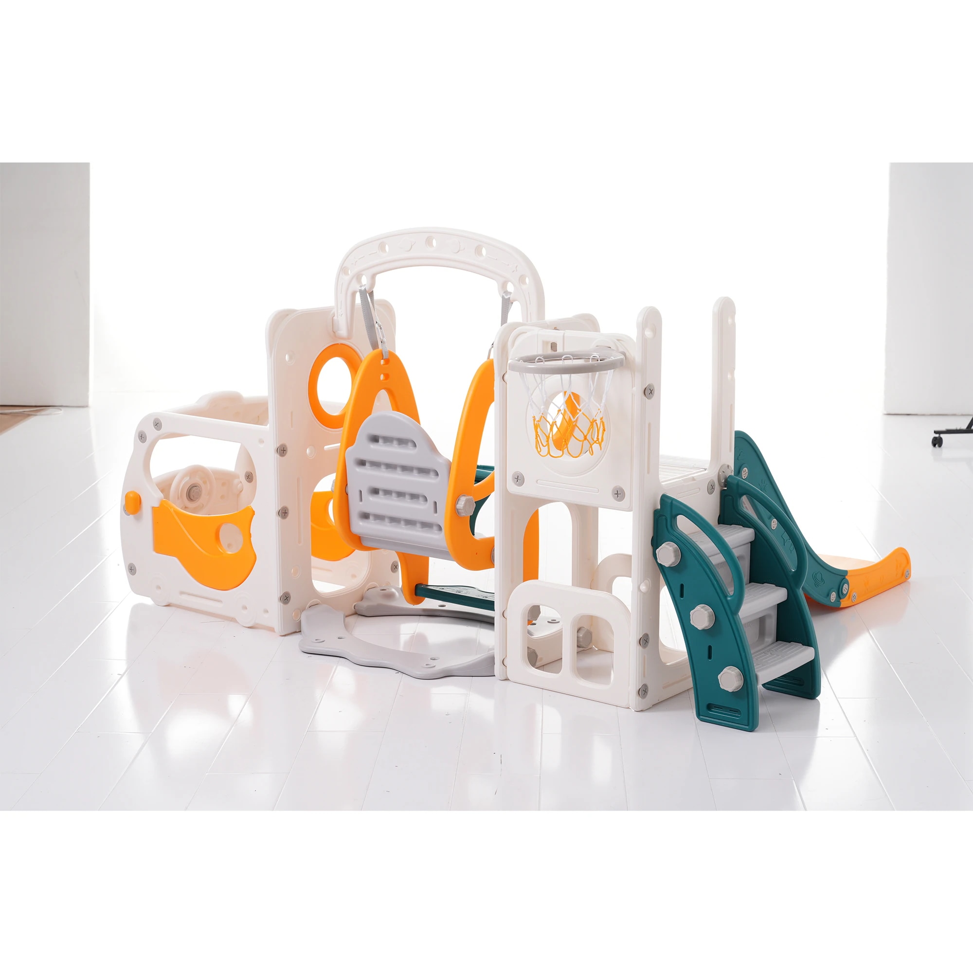 1573滑り台 すべり台 遊具 室内 バスケットボール 収納スペース付き 組立簡単 室内遊具 大型遊具 すべりだい スウィング キッズパーク バスケットゴール 屋内 家庭用 キッズ 子供 誕生日 プレ