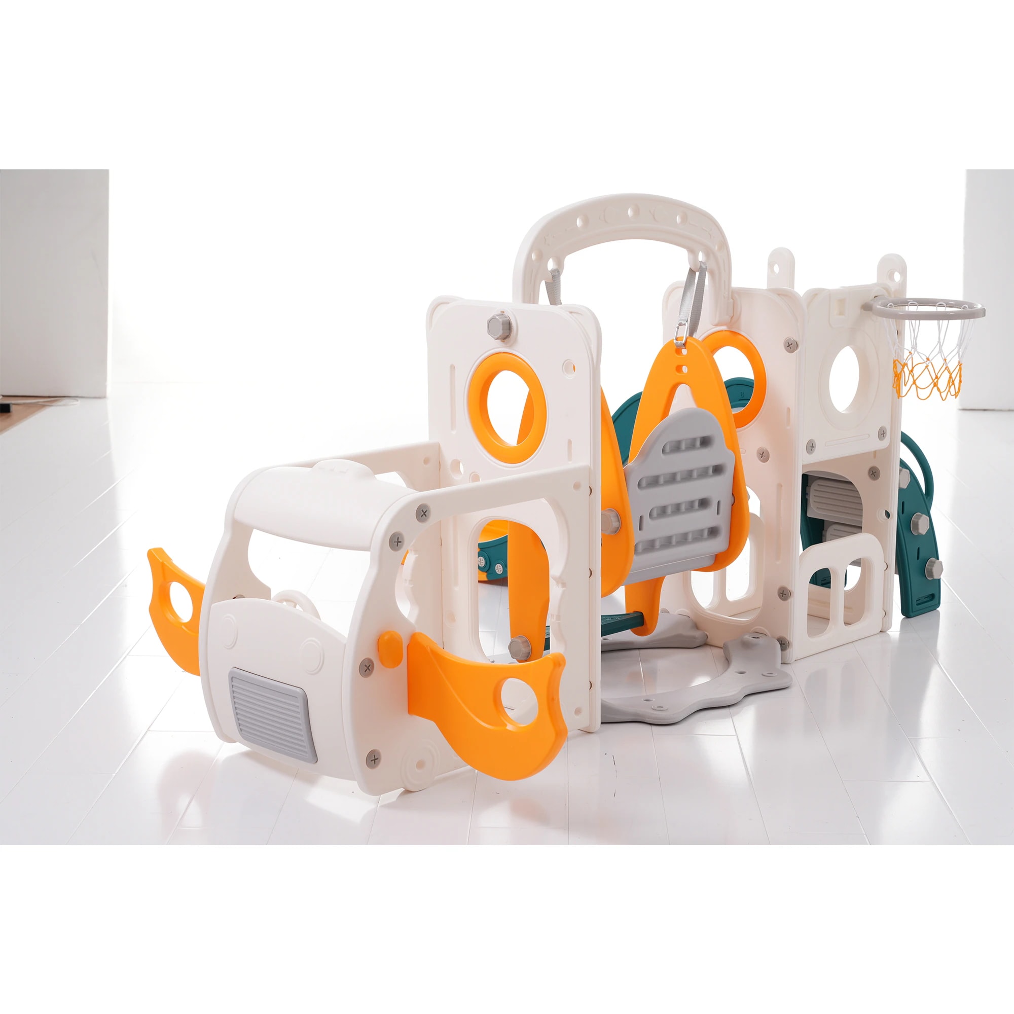1573滑り台 すべり台 遊具 室内 バスケットボール 収納スペース付き 組立簡単 室内遊具 大型遊具 すべりだい スウィング キッズパーク バスケットゴール 屋内 家庭用 キッズ 子供 誕生日 プレ