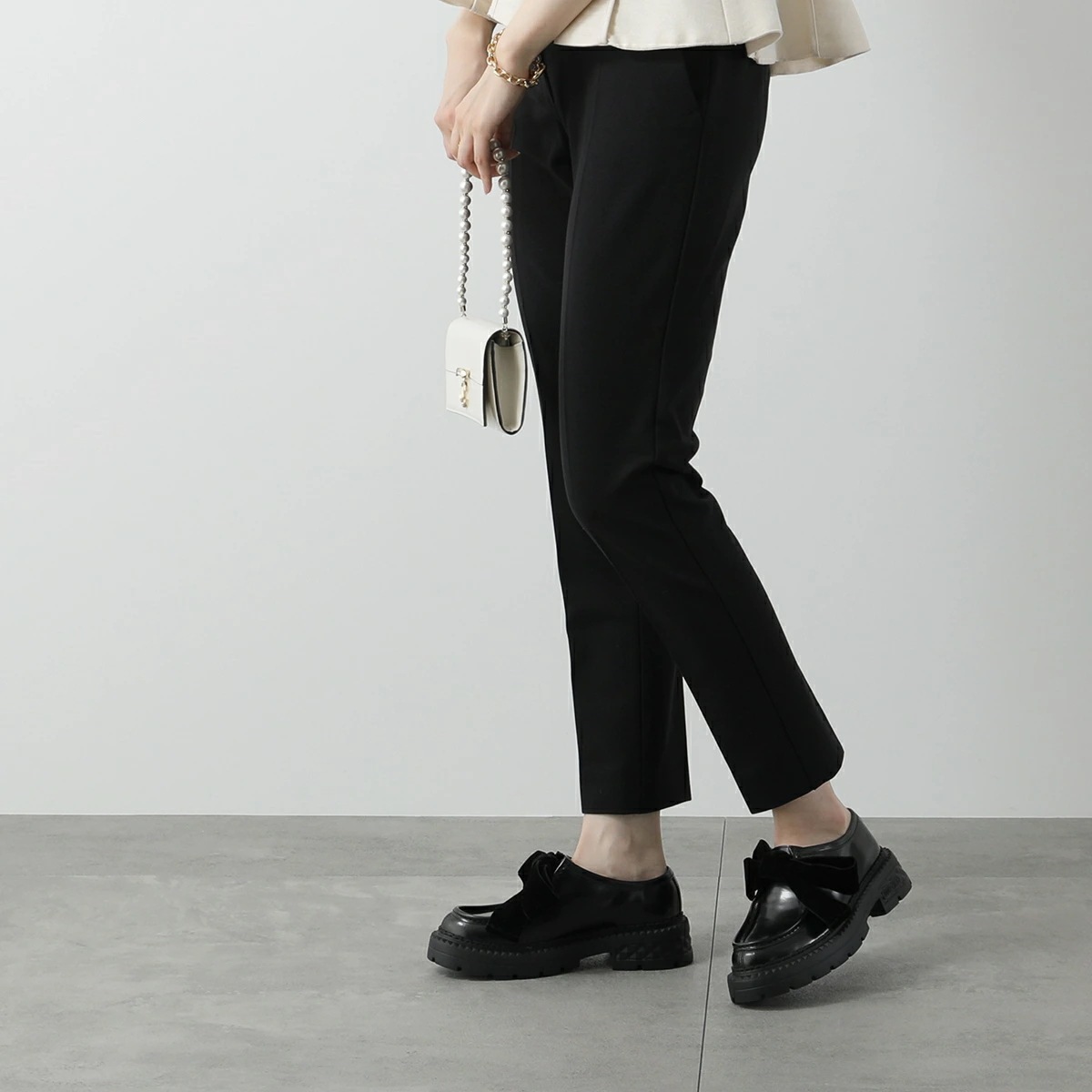 Jimmy Choo ジミーチュウ ローファー MARLOW MOCASSIN/F HJW マーロー モカシン レディース リボン ベルベット ベロア シューズ 【mega】