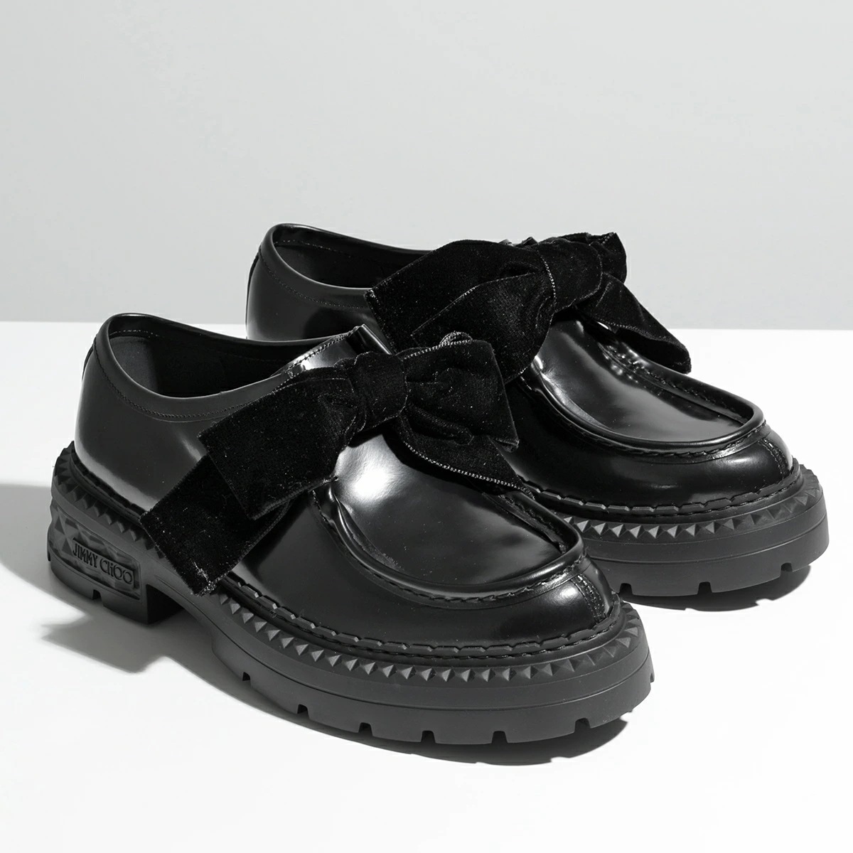 Jimmy Choo ジミーチュウ ローファー MARLOW MOCASSIN/F HJW マーロー モカシン レディース リボン ベルベット ベロア シューズ 【mega】