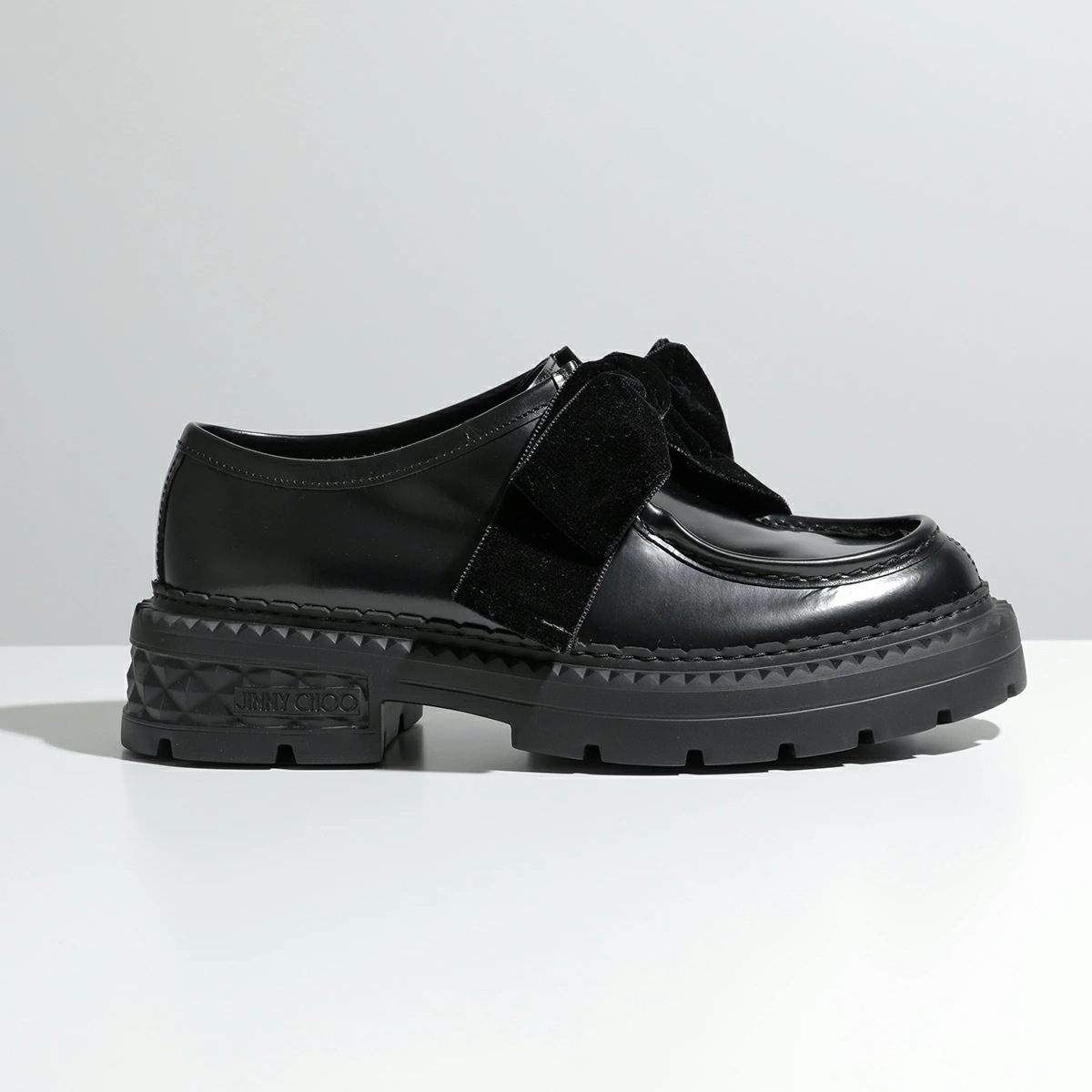 Jimmy Choo ジミーチュウ ローファー MARLOW MOCASSIN/F HJW マーロー モカシン レディース リボン ベルベット ベロア シューズ 【mega】