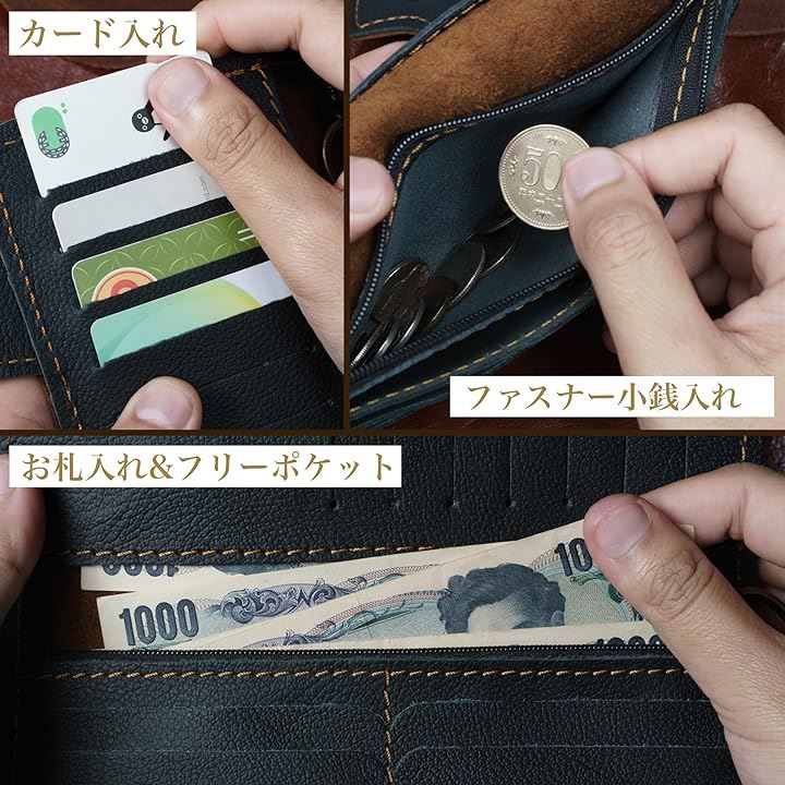 バイカーズウォレット 長財布 ライダースウォレット レザーウォレット 二つ折り メンズ 本革 革財布 牛革( インディアン)