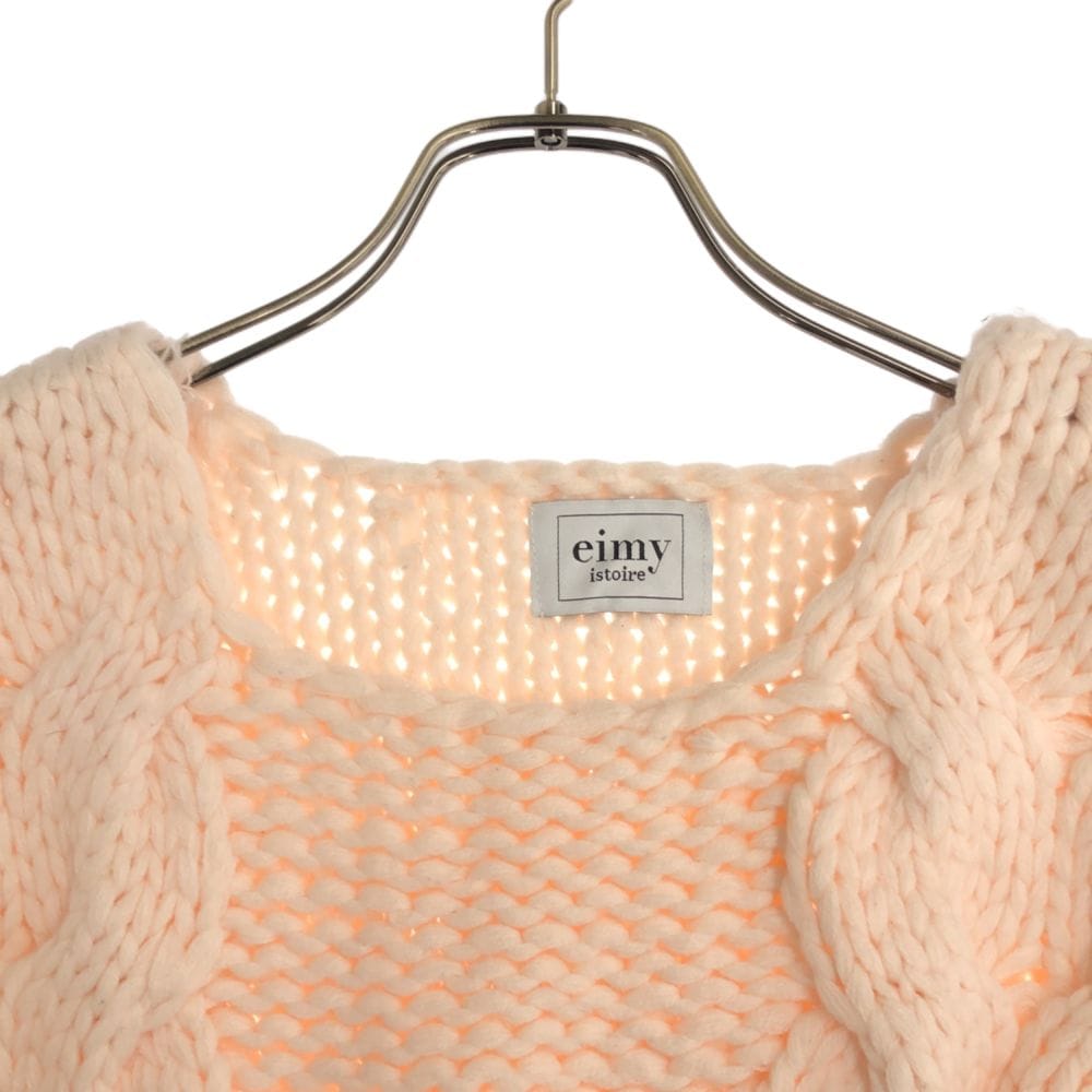 長袖 ショート丈 チャンキー ニット FREE ピンク セーター レディース