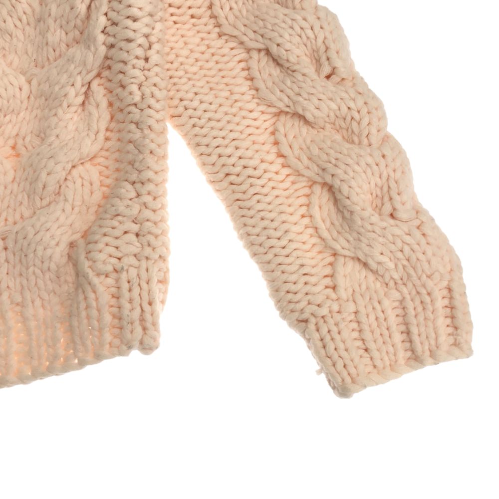 長袖 ショート丈 チャンキー ニット FREE ピンク セーター レディース