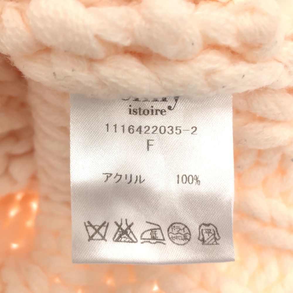 長袖 ショート丈 チャンキー ニット FREE ピンク セーター レディース