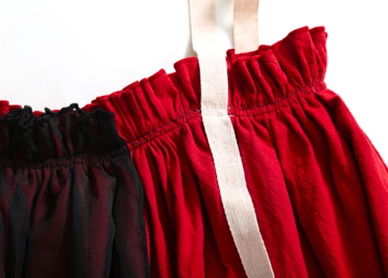 スカート 春夏 きれいめ レディース フレアスカート ロング丈 マキシ マキシ丈 9分丈 アンクル丈 無地 ウエスト ゴム スリット 赤 レッド 大人カラー 春カラー 秋カラー かわいい 大人可愛い