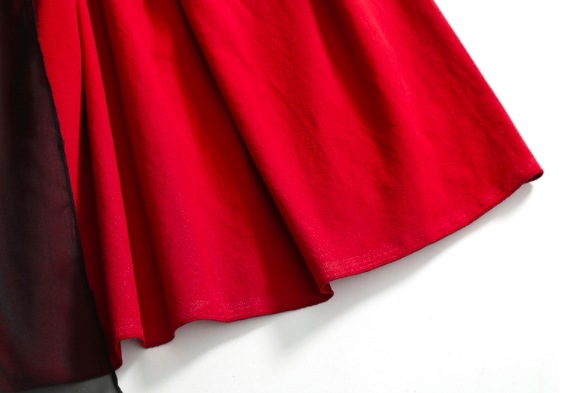 スカート 春夏 きれいめ レディース フレアスカート ロング丈 マキシ マキシ丈 9分丈 アンクル丈 無地 ウエスト ゴム スリット 赤 レッド 大人カラー 春カラー 秋カラー かわいい 大人可愛い