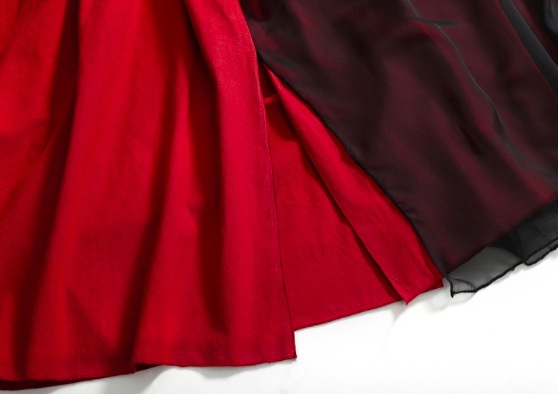 スカート 春夏 きれいめ レディース フレアスカート ロング丈 マキシ マキシ丈 9分丈 アンクル丈 無地 ウエスト ゴム スリット 赤 レッド 大人カラー 春カラー 秋カラー かわいい 大人可愛い