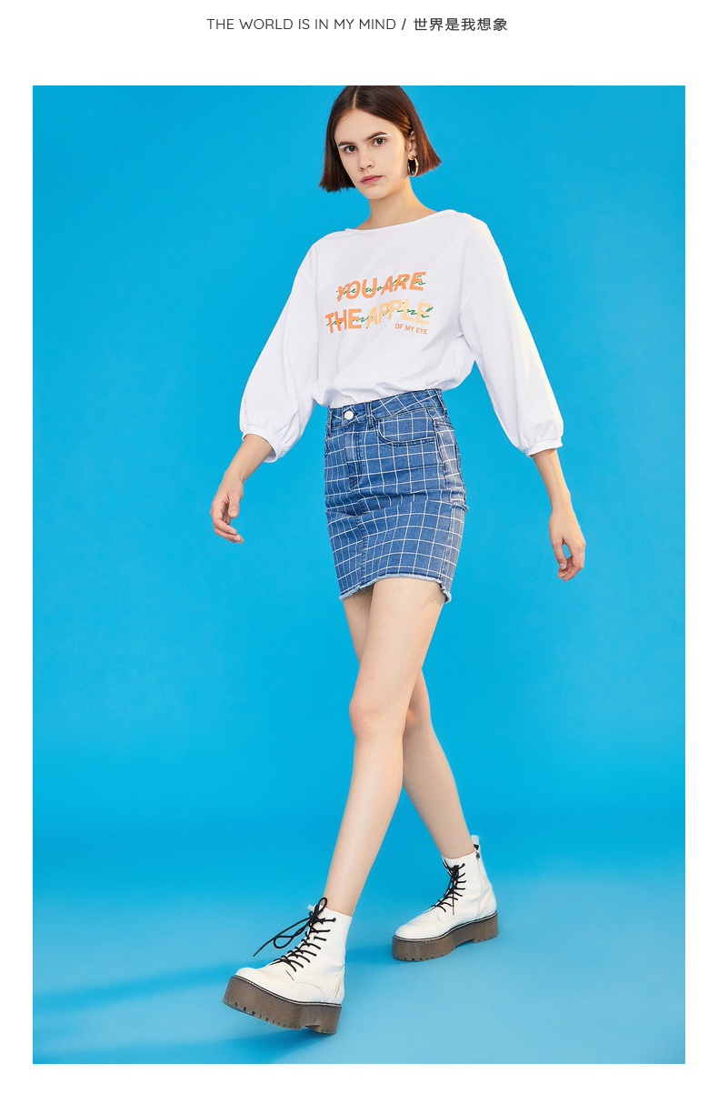 チェックスカート デニム レディース スカート ミニ 韓国 ミニスカート タイト おしゃれ 20代 30代 夏 春 切りっぱなし ショート 女性 カジュアル ハイウエスト　599