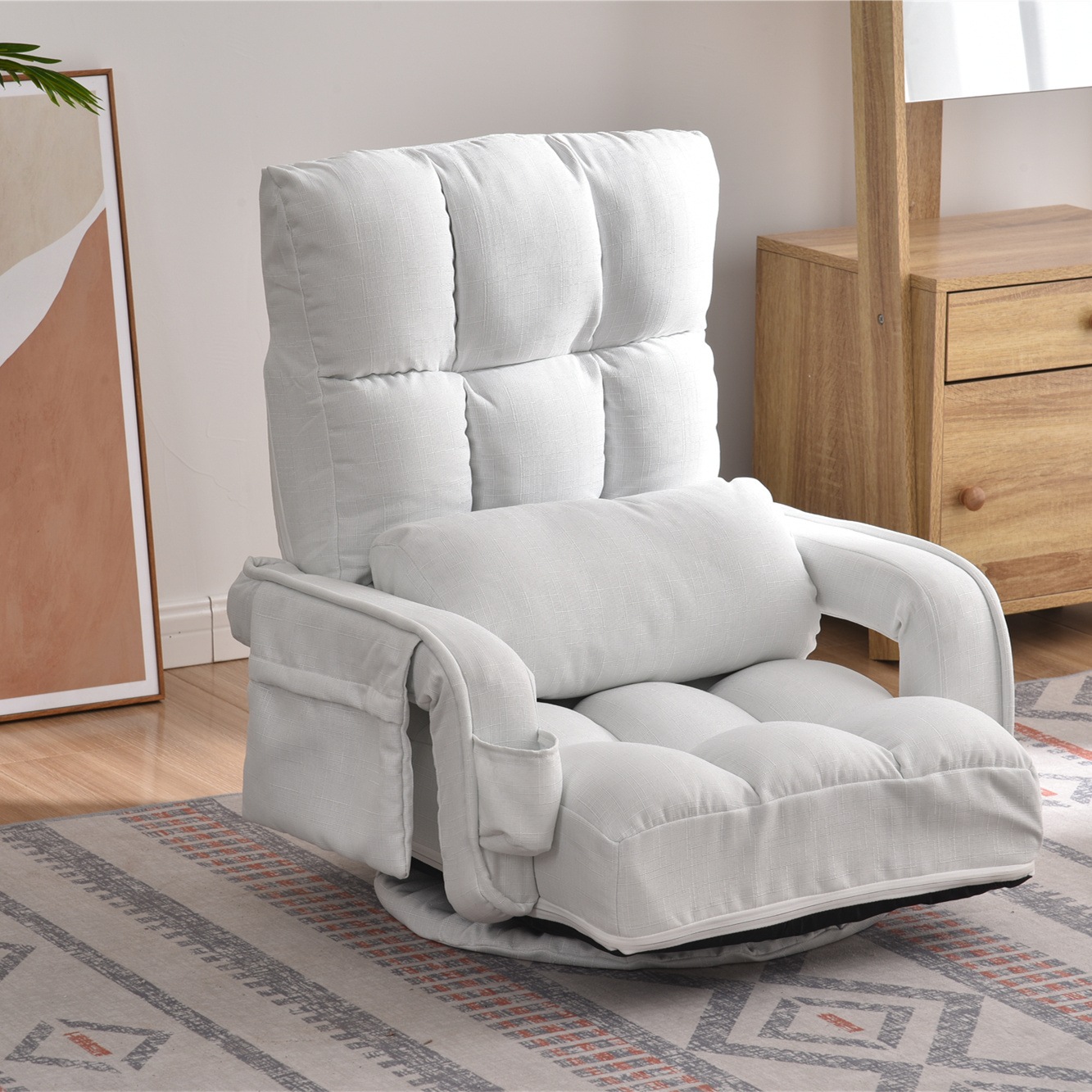 【国内即発送】回転式座椅子 肘掛け ハイバック 座いす リクライニング 1人掛けソファー フロア ソファー リラックスチェア 折りたたみ リクライニングチェアー ファブリック 座イス おしゃれ 椅子 【国内即発送】回転式座椅子 肘掛け ハイバック 座いす リクライニング 1人掛けソファー フロア ソファー リラックスチェア 折りたたみ リクライニングチェアー ファブリック 座イス おしゃれ 椅子