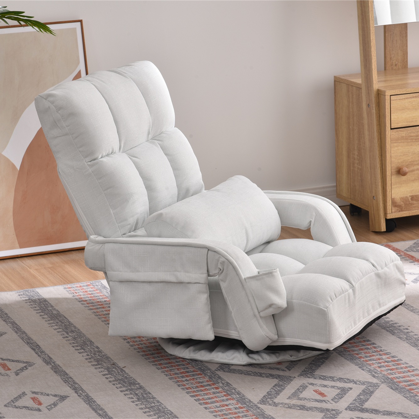 【国内即発送】回転式座椅子 肘掛け ハイバック 座いす リクライニング 1人掛けソファー フロア ソファー リラックスチェア 折りたたみ リクライニングチェアー ファブリック 座イス おしゃれ 椅子 【国内即発送】回転式座椅子 肘掛け ハイバック 座いす リクライニング 1人掛けソファー フロア ソファー リラックスチェア 折りたたみ リクライニングチェアー ファブリック 座イス おしゃれ 椅子