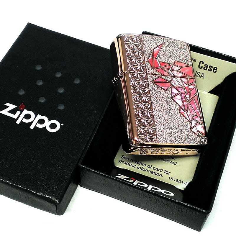 ZIPPO アーマー 限定 ジッポー ライター 牛 シェル 動物 Bull アニマル 天然貝象嵌 ローズピンク 綺麗 雄牛 2面繊細彫刻 シリアルナンバー入り 重厚 かわいい 高級 美しい レディース