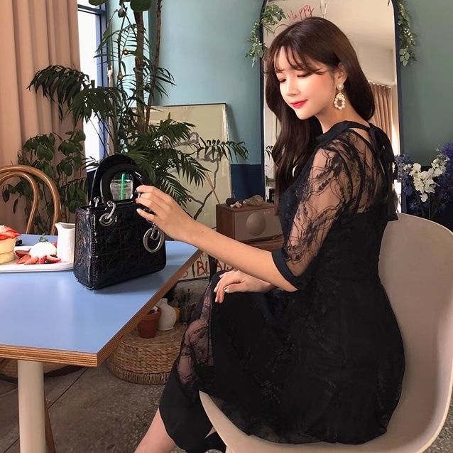 新作オルチャン女優ワンピース韓国より シースルーシフォン 新作オルチャン女優ワンピース韓国より シースルーシフォン