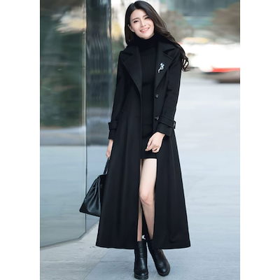 Qoo10] かっこいい コート ロング レディ 黒 : レディース服