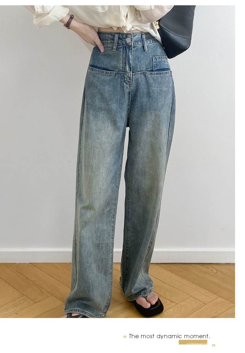 ボトムス レディース デニムパンツ ジーンズ ジーパン Gパン ワイドパンツ ビッグポケット ストレート ハイウエスト 大人可愛い シンプル カジュアル おしゃれ お洒落 かっこいい こなれ感 ラフ