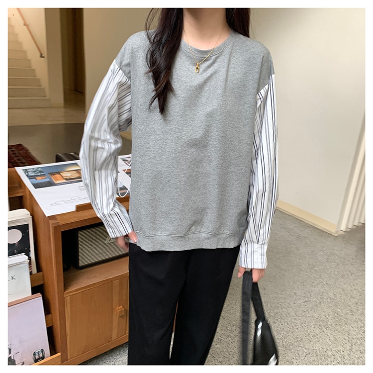 トップス レディース トレーナー ドッキング シャツ 韓国 ニット ストライプ 可愛い ベスト サマー ベスト 春 夏 秋 冬 ベスト おしゃれ ニットベスト 着回し トップス 体型カバー カットソー