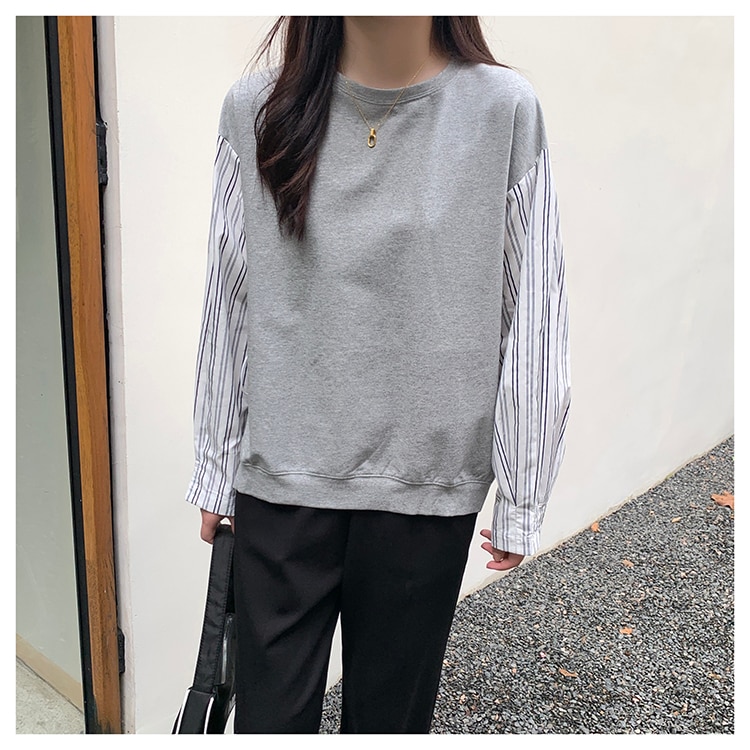 トップス レディース トレーナー ドッキング シャツ 韓国 ニット ストライプ 可愛い ベスト サマー ベスト 春 夏 秋 冬 ベスト おしゃれ ニットベスト 着回し トップス 体型カバー カットソー