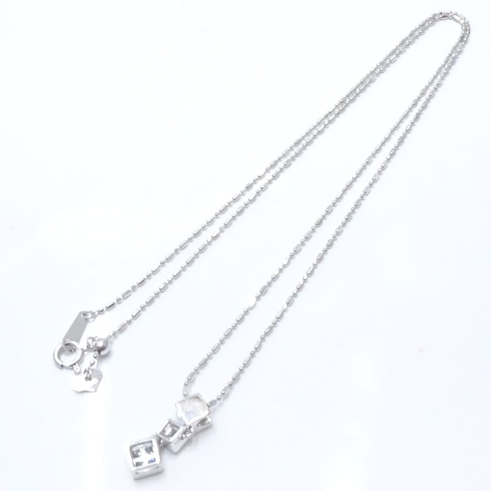 ネックレス ブルーダイヤモンド0.25ct 最長45cm K18WG ホワイトゴールド / 74608【中古】