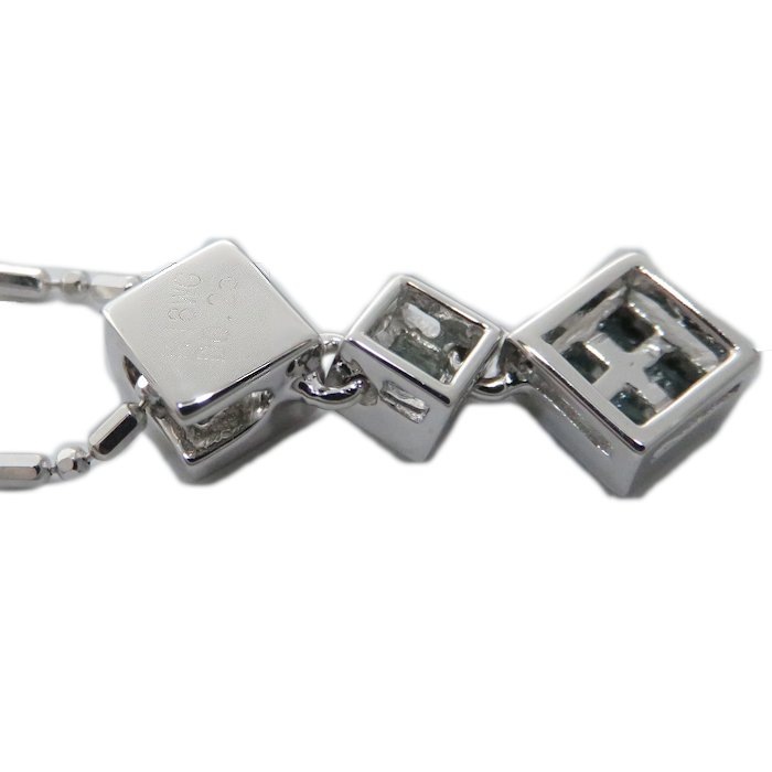 ネックレス ブルーダイヤモンド0.25ct 最長45cm K18WG ホワイトゴールド / 74608【中古】
