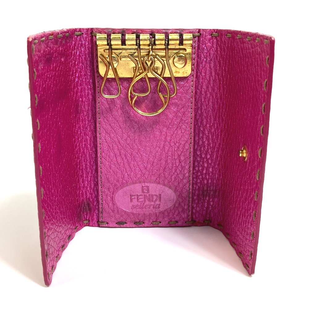 キーケース セレリア キーリング レザー メタルピンク系