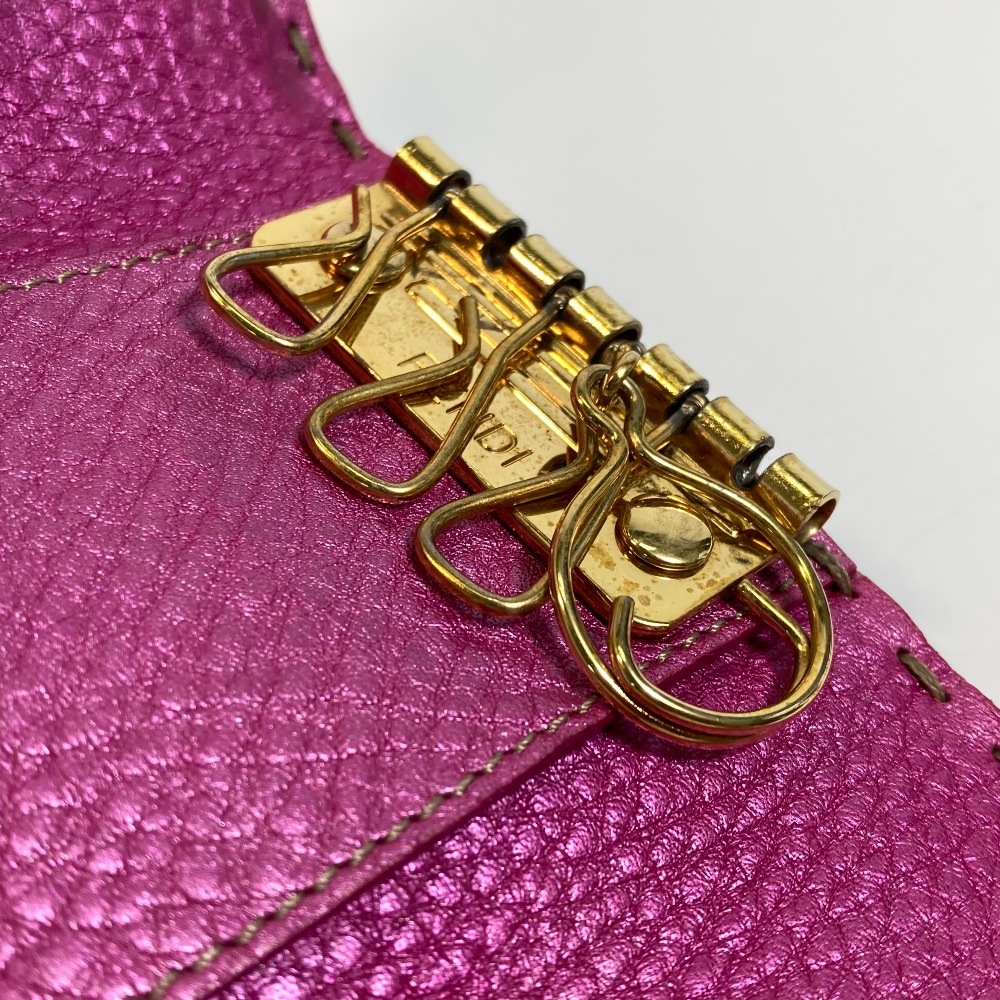 キーケース セレリア キーリング レザー メタルピンク系