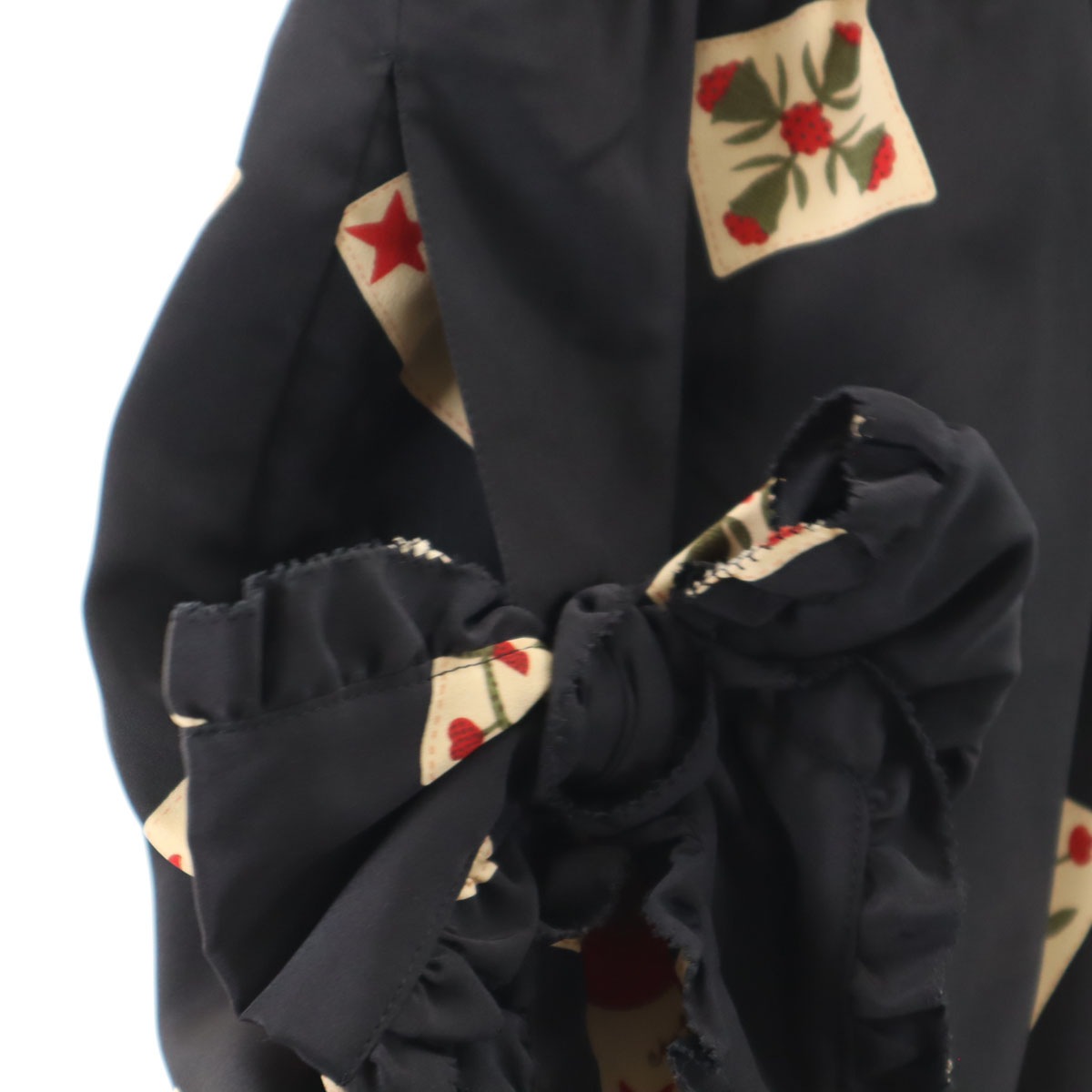 花柄 フレンチスリーブ ワンピース ブラック レディース 古着 花柄 フレンチスリーブ ワンピース ブラック レディース 古着