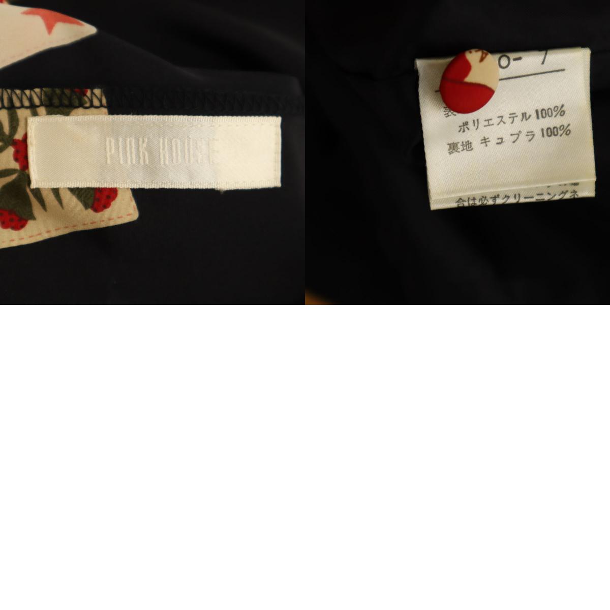 花柄 フレンチスリーブ ワンピース ブラック レディース 古着 花柄 フレンチスリーブ ワンピース ブラック レディース 古着