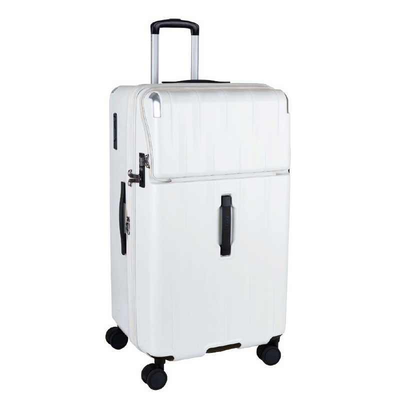 トラベリスト　トップオープン キャスターストッパー 拡張機能付きスーツケース 超大容量 LLサイズ 縦長キャリー レスト ［TSAロック搭載］ マットホワイト　76-25219