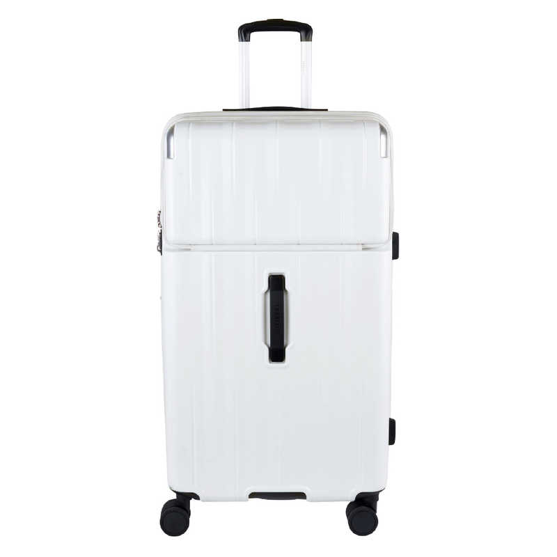 トラベリスト　トップオープン キャスターストッパー 拡張機能付きスーツケース 超大容量 LLサイズ 縦長キャリー レスト ［TSAロック搭載］ マットホワイト　76-25219