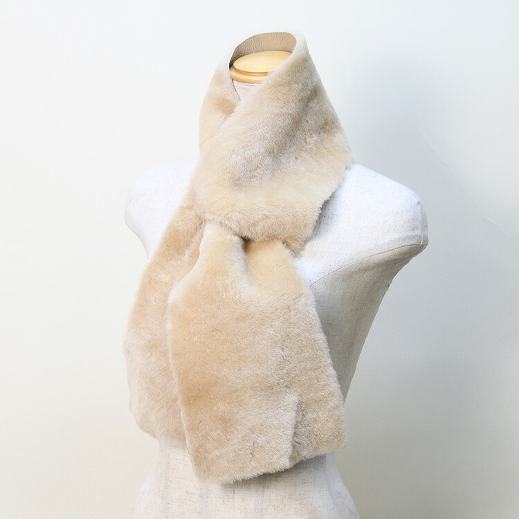 ラム Wフェイス ファー マフラー ナッパ加工 送料無料 レディース ギフト プレゼント