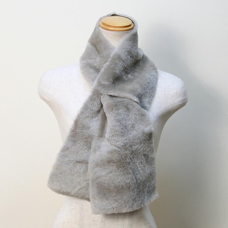 ラム Wフェイス ファー マフラー ナッパ加工 送料無料 レディース ギフト プレゼント